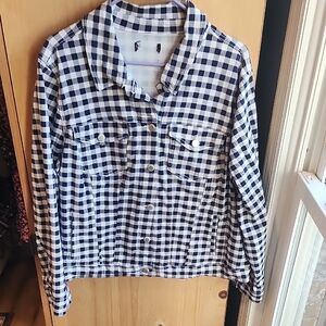 Women's Black and White Checkered Jacket